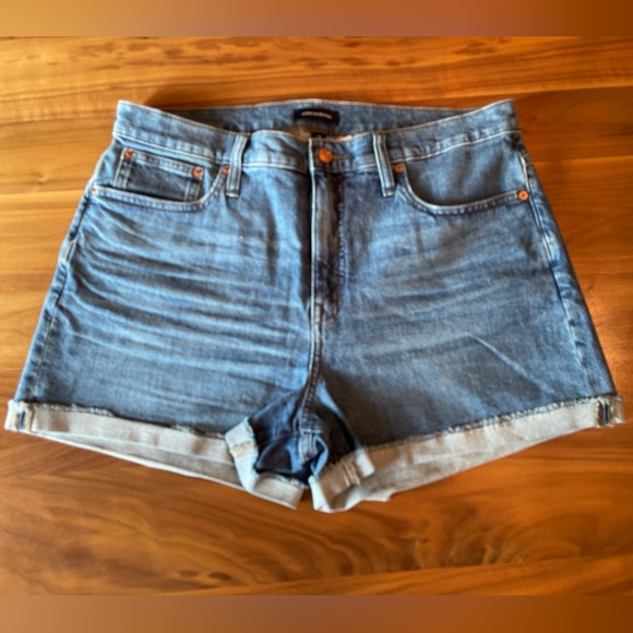 J.Crew High-Rise Jean Shorts, Size 32, Raw Cuffed Hem - Picture 1 of 10